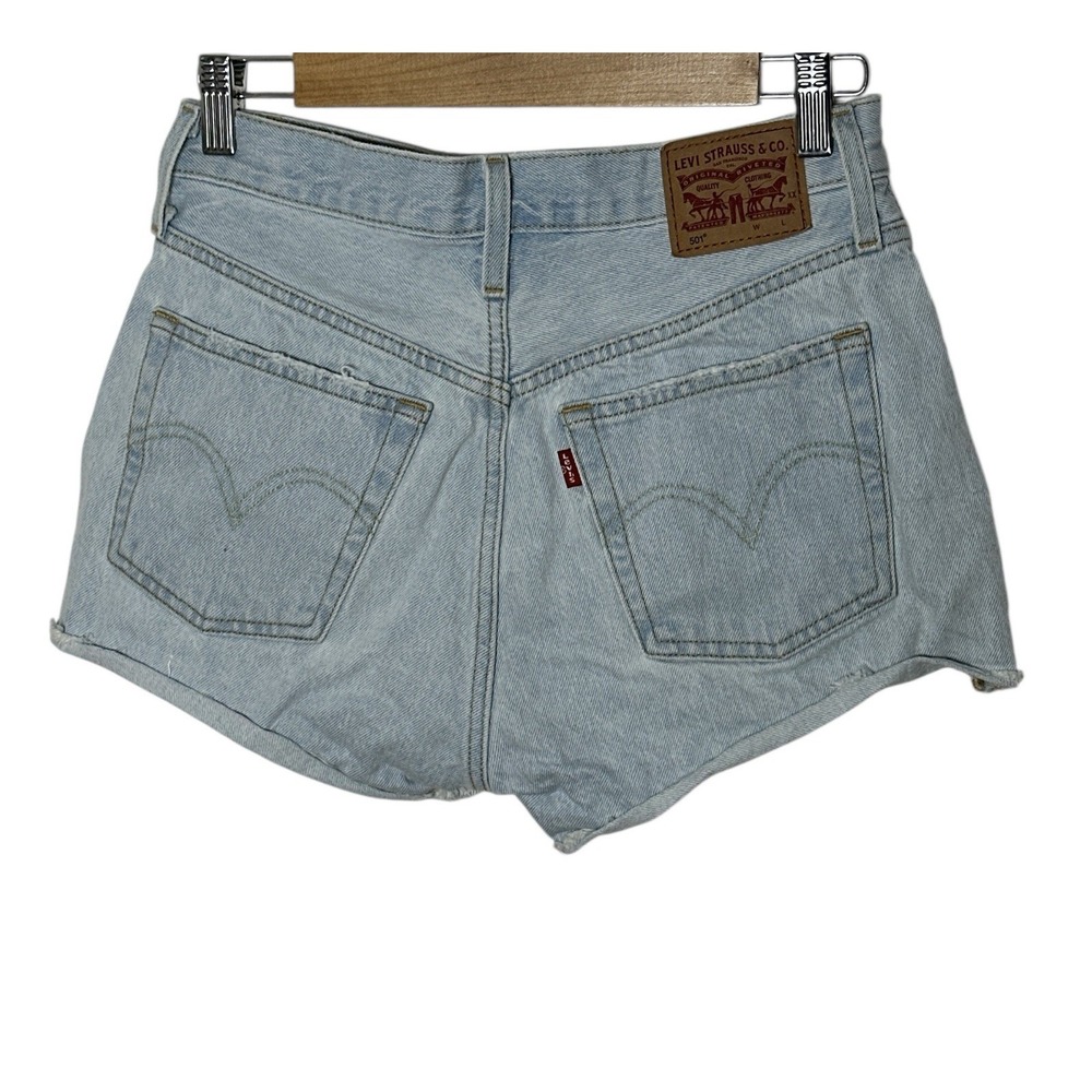 Levi's 501 Jean Shorts Women Size 30 Denim‎ Button Fly Distressed Classic